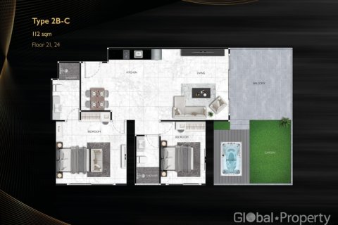 Кондоминиум с 2 спальнями в Паттайе, Таиланд № 81820 - фото 25