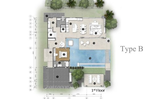 Вилла в Раваи, Таиланд с 4 спальнями  № 124233 - фото 3