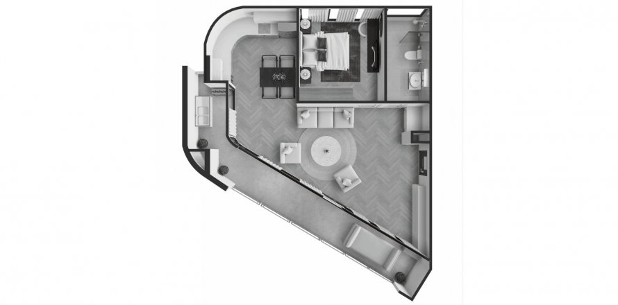 Планировка Кондоминиума «Zero Bangtao» 1 спальня в ЖК Zero Bangtao