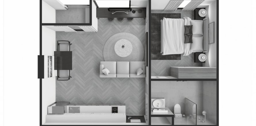 Планировка Кондоминиума «Zero Bangtao» 1 спальня в ЖК Zero Bangtao