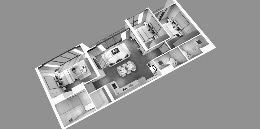 Планировка Кондоминиума «3BR-8» 3 спальни в ЖК The Ozone Signature Condominium