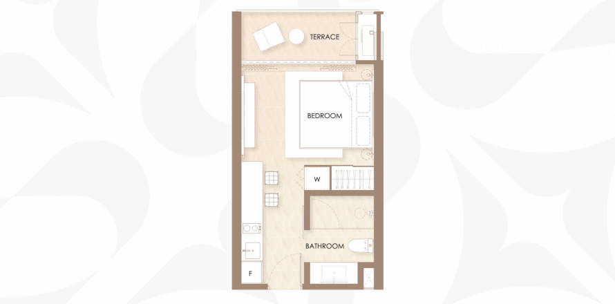 Планировка Квартиры «Siamese Bangtao» 1 спальня в корпусе Building A Siamese Bangtao in Layan-Bangtao, Phuket in Thailand, ЖК Siamese Bangtao