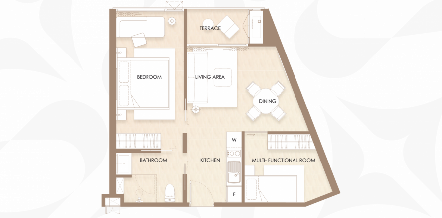 Apartment floor plan «Siamese Bangtao», 1 bedroom in building Building A Siamese Bangtao in Layan-Bangtao, Phuket in Thailand, Siamese Bangtao