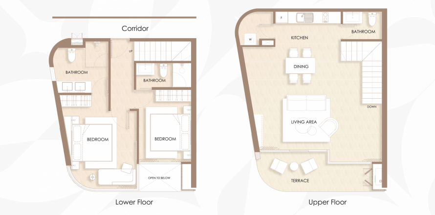 Apartment floor plan «Siamese Bangtao», 2 bedrooms in building Building B Siamese Bangtao in Layan-Bangtao, Phuket in Thailand, Siamese Bangtao