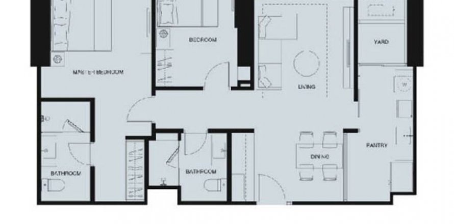 Кондоминиум с 2 спальнями в Дусите, Бангкок, Таиланд № 86194