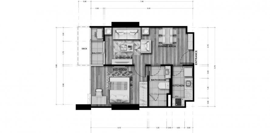 ЖК Sapphire Luxurious Condominium Rama 3 в Ян Наве, Бангкок, Таиланд № 69508 - фото 1